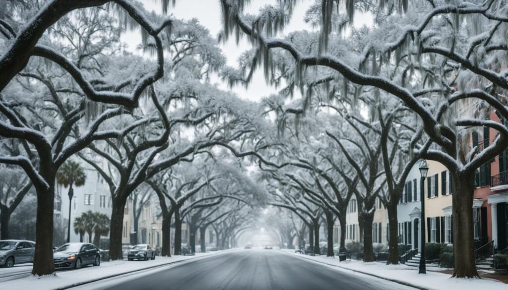 Significant snowfall in Charleston SC