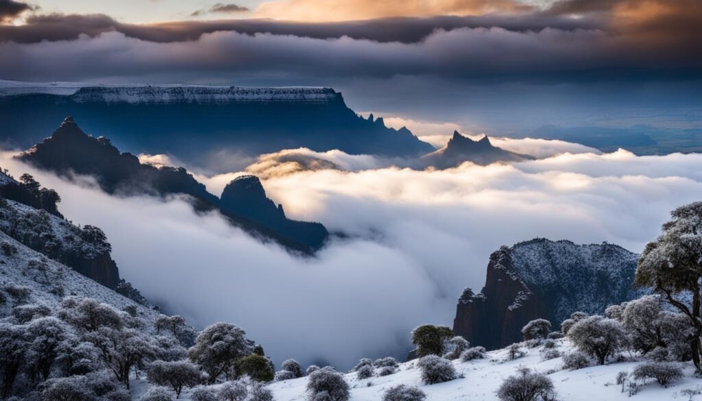 Simien Mountains Ethiopia snowfall