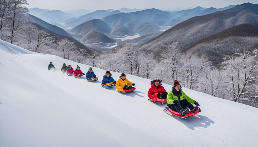 Snow Sledding in Korea