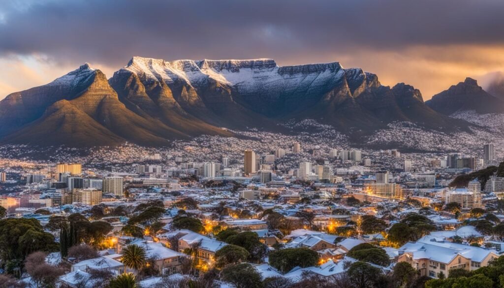 Snowfall in Cape Town