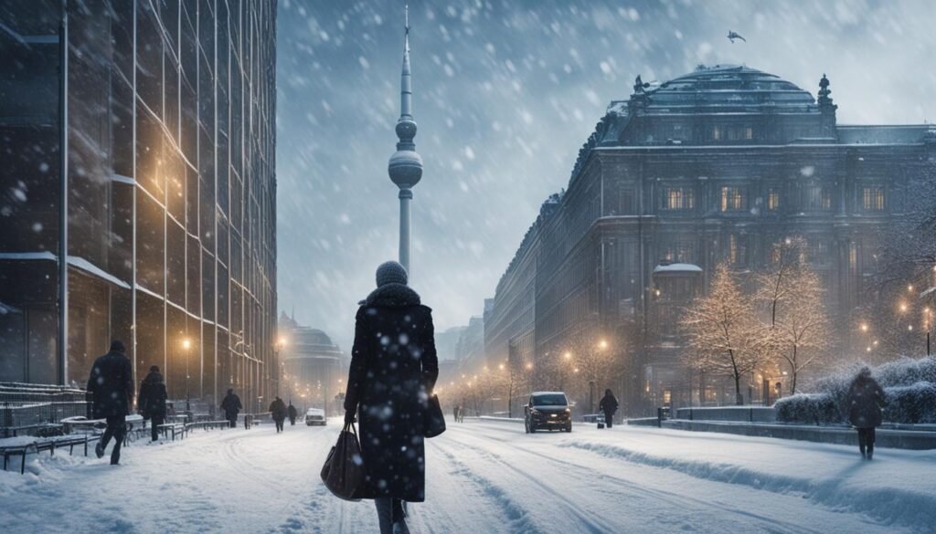 Snowfall in German cities