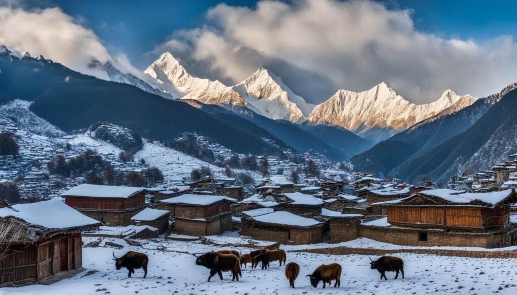 Snowfall in Nepal