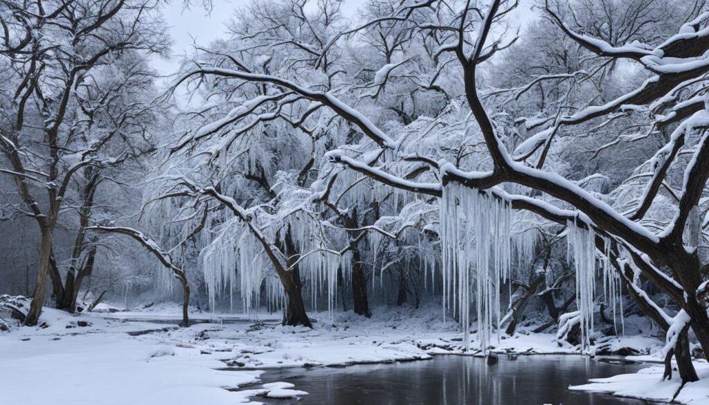 Snowfall in Texas