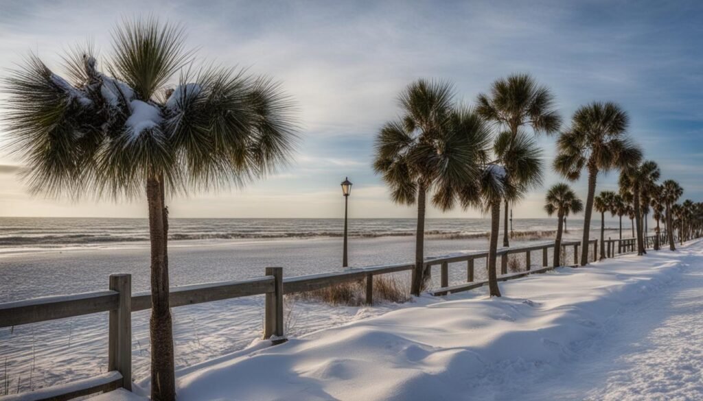 Snowfall patterns in Myrtle Beach