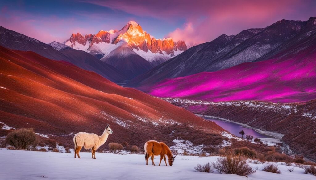 Snowy landscapes in Bolivia