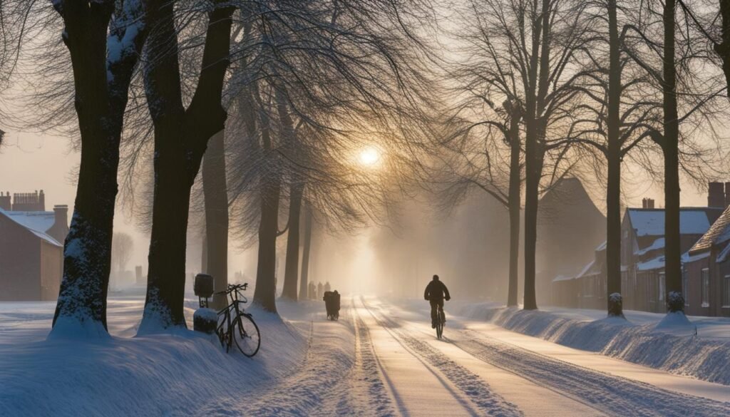 Snowy season in Netherlands