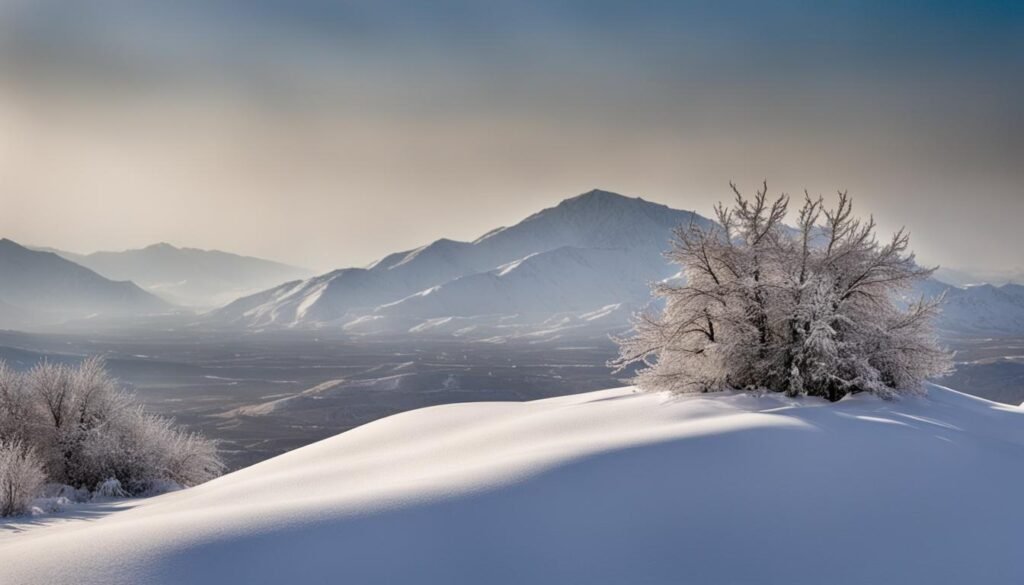 snow-covered landscapes in Iraq