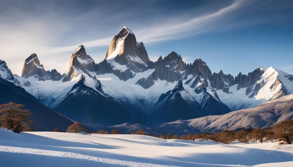 snow-covered mountains in Chile