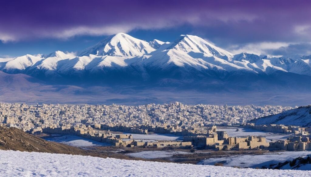 snow-covered mountains in Syria
