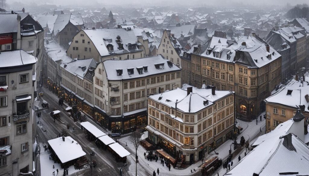 snow in Germany cities