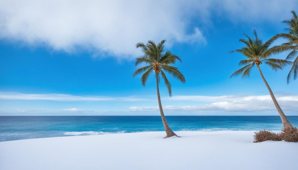 snow in tropical destinations