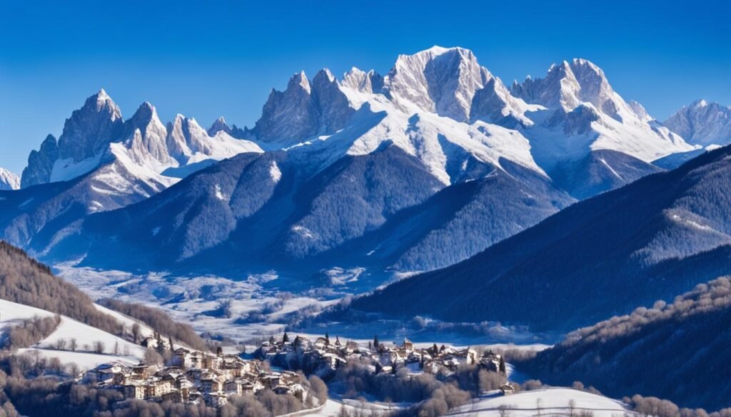 snowy mountains in Italy