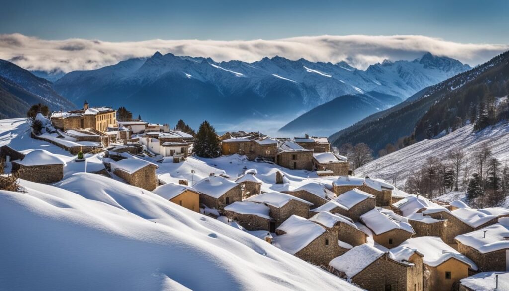 snowy mountains in Spain